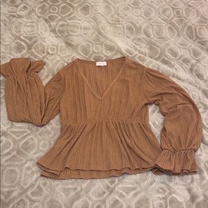 Pink lily rust blouse